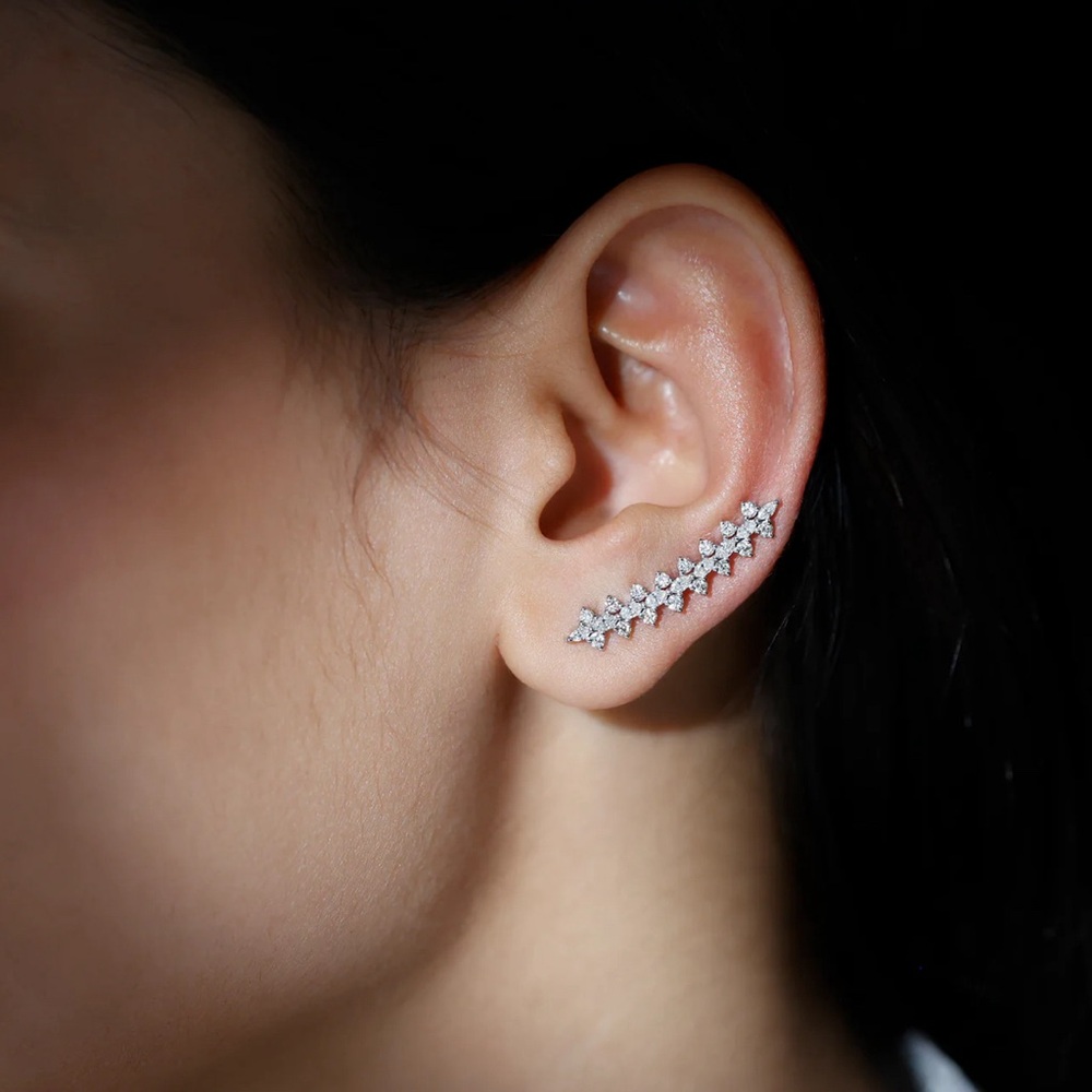 Left ear Genuine Diamond Ear Climber
